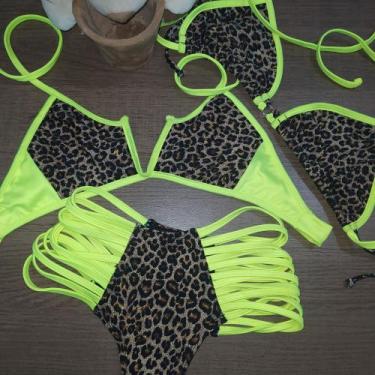 Imagem de Biquíni de onça de tirinhas - Sol de verão