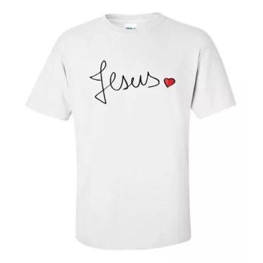 Imagem de Camiseta Camisa Blusa Infantil Eu Amo Jesus Ilove Deus Fé - loja dinka
