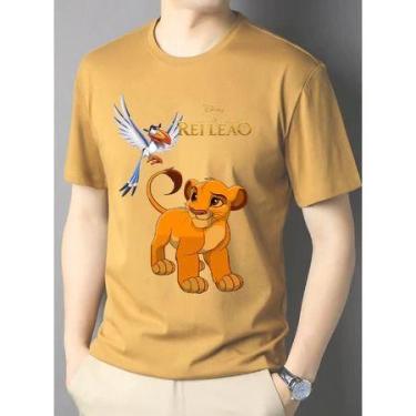 Imagem de Camiseta Adulto Rei Leao Unissex 100% Algodão - loja dinka, g, Amarelo