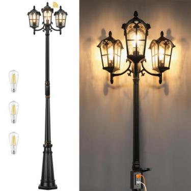 Imagem de Lámpara de Poste Exterior PARTPHONER Triple Cabezal 234x235 cm Imperme