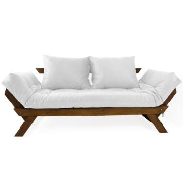 Imagem de Sofá Japão Futon Acquablock Madeira Cor Imbuia D33 - R9 Design Futon, 