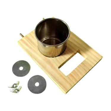 Imagem de Bothyi Poleiro para, Copo de Alimentação, Tigela de Gaiola para Pássaros, Suprimentos para Animais de Estimação, Suporte de Madeira para, B, Copo único