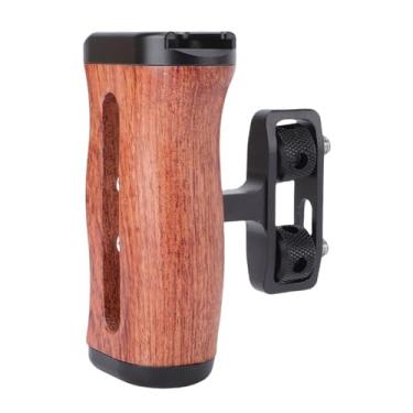 Imagem de Serounder Alça de Madeira da Gaiola da Câmera, Alça Lateral de Localização Com Montagem de Parafuso Ajustável de 1/4 de Polegada Quadro de Expansão para Cima e para Baixo Punho de Mão