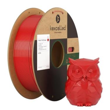 Imagem de Kexcelled Filamento PETG rápido 1,75 mm vermelho, filamento de impressora 3D de alta velocidade PETG 1 kg, impressão altamente fluida, adesão suave e textura de superfície consistente, serve para a