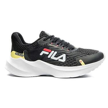 Imagem de Tenis Fila Action, Feminino, Preto/Amarelo Claro/Rosa, 38