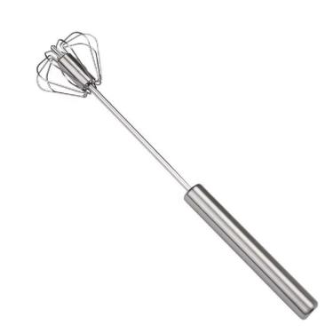 Imagem de Batedor Automático Misturador Ovos Inox Pressão Mixer Giratório Manual Fouet Profissional Omelete Bebidas Massa Creme