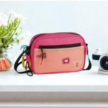 Imagem de Bolsa Transversal Luluca com Pins Divertidos Feminina Adolescente-Feminino