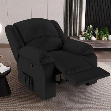 Imagem de Poltrona Do Papai Reclinável Sala De Cinema Madrid Manual Pu Preto G23