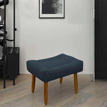Imagem de Puff Decorativo Quarto E Sala De Estar Suede Light Herrero Cor:azul Marinho
