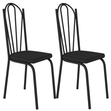 Imagem de Kit 2 Cadeiras Tubular Europa 121 Preto ARTEF