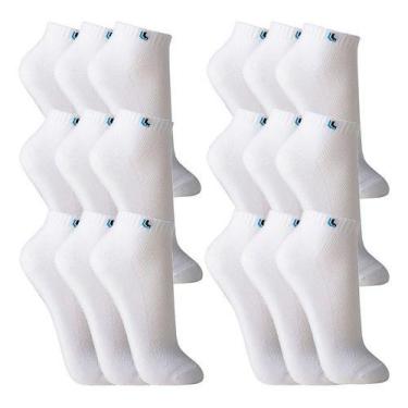 Imagem de Kit 18 Pares Meia Lupo Cano Curto Masculina Sport, Branco, G