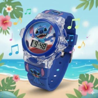 Imagem de Relógio Infantil Digital Pisca Luz Led stitch Lilo angel Princesa Barb