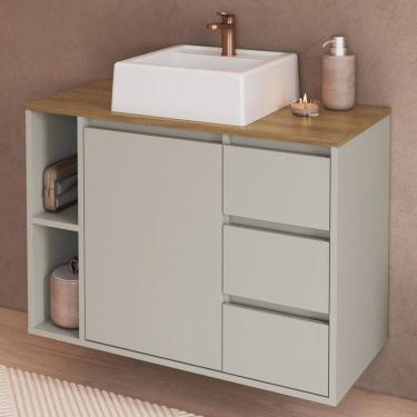 Imagem de Armário de Banheiro Belagavi 1 Porta 3 Gavetas com Cuba Arenas - Art In Móveis