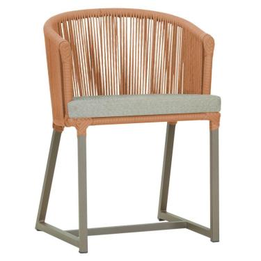 Imagem de Cadeira De Jantar Noronha Alumínio Fendi E3 Trama  Terra Cota