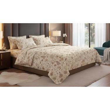 Imagem de Jogo de Lençol de Cama Casal Normal Full, 4 Peças, 100% Algodão, 2500 Fios, Estampado Importado (Floresta Encantada)