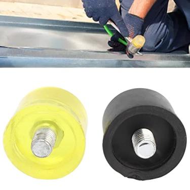Imagem de Conjunto de pontas de substituição de martelo de cabeça de borracha amarela preta - Protege produtos acabados - Montagem conveniente 2 conjuntos de acessórios de martelo (Φ35 mm)