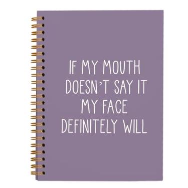 Imagem de OXW Caderno de presentes de escritório engraçados roxos, presentes divertidos para colega de trabalho, chefe, adultos, amigas, mulheres, homens, presente sarcástico, sarcástico, espiral, 14 x 21 cm