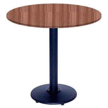 Imagem de Mesa Zeta Ferro Preto 75 Cm (alt) Disco Redondo Tampo Mdp Redondo 60 Cm (larg) X 2,5 Cm (alt) Walnut