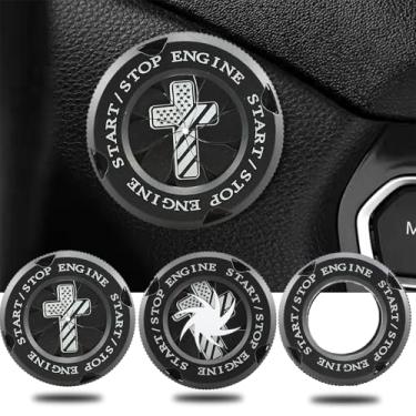 Imagem de Capa de botão de partida de carro cruzado capa de botão de pressão para ligar do motor rotativo interruptor de chave de ignição de motocicleta acessórios de decoração de interiores presentes para