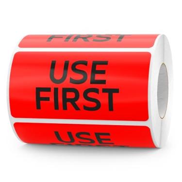 Imagem de Use First Stickers Food Service Controle de Inventário FIFO Etiquetas de Alimentos 10 x 5 cm Adesivos Removíveis Impermeáveis para Congelador para Restaurante Cozinha Despensa Armazém Rotação
