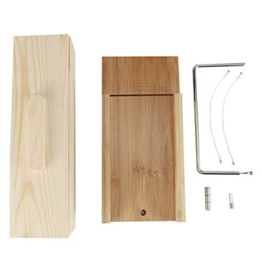 Imagem de Phefop Roxo Artesanal Cortador de Sabão Molde Placa de Bambu Diy Ferramenta de Corte de Fio Ajustável para Fazer Sabão (Conjunto 1 (prato plano de bambu + caixa de)