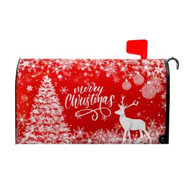 Imagem de VentuCoven Merry Christmas Capas de caixa de correio magnéticas tamanho padrão 53 x 45 cm inverno cervo floco de neve capa de caixa de correio árvore de natal envoltório para jardim externo quintal