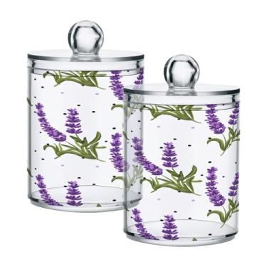 Imagem de Qilmy Qtip Suporte de 400 ml, pote de armazenamento de boticário de plástico transparente com tampa, dispensador de recipiente de banheiro para bola de algodão, cotonete, fio dental, pacote com 2