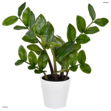 Imagem de Planta Artificial em Vaso 28cm – Decoração de Sala, Escritório e Quarto | Folhas de Plástico Realistas | Sem Manutenção (Zamioculca)