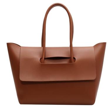 Imagem de Bolsa tote portátil de couro PU macio para deslocamento com grande capacidade estilo coreano trendy design retrô chic e luxuoso uso versátil alto trabalho diário viagens