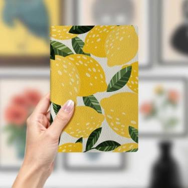 Imagem de Caderno de couro limão, caderno A5 para anotações de escritório, agenda de 21 x 14,7 cm, agenda de viagem, 1