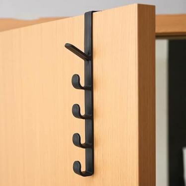 Imagem de 1 gancho sobre a porta, suporte resistente sobre a porta para pendurar roupas, jaqueta, toalha de chapéu, gancho de organização doméstica - preto