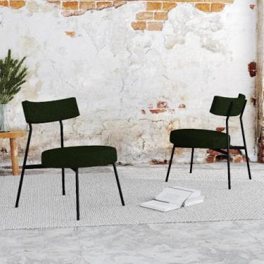 Imagem de Conjunto 2 Poltronas Estofadas Stout Etnico Verde Selva Est.preta