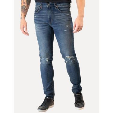 Imagem de Calça Levis Jeans 512 Slim Stretch Destroyed Azul Escuro-Masculino