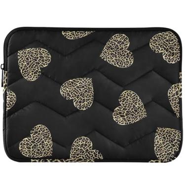 Imagem de Capa protetora para laptop Hearts Valentine preta fofa capa protetora universal para laptop de 13 a 14 polegadas para MacBook Case de 13 polegadas