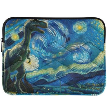 Imagem de Capa para laptop de dinossauro noite estrelada para Macbook Air 13 polegadas, bolsas, capas e capas para notebook universal 13-14 polegadas