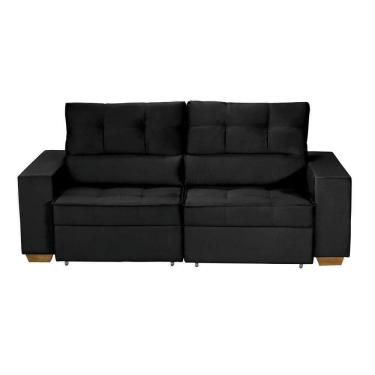 Imagem de Sofá Baú San Marino Retrátil E Reclinável 3 Lugares Sofatec Preto