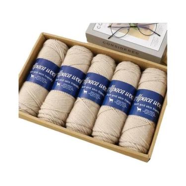 Imagem de Fio De Lã De Alpaca Quente E Elegante 500g Grosso Para Suéteres, Corta