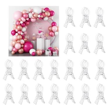 Imagem de Pacote com 20 clipes de arco de balão grandes plásticos transparentes grampos de mola clipe resistente de 8,5 cm para kit de arco de balão, decoração de aniversário, artesanato, marcenaria, estúdios