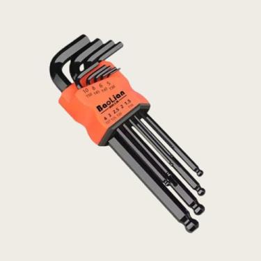 Imagem de Conjunto de chaves hexagonais de 9 peças, conjunto de chaves premium em forma de L, alta dureza HRC62, perfeito para reparos em casa, escritório e garagem