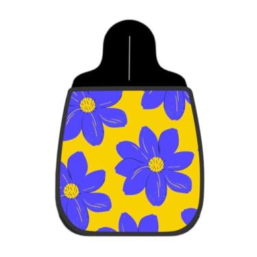 Imagem de Lixeira De Carro Organizador Lixinhocar Flores Azuis Fundo Amarelo