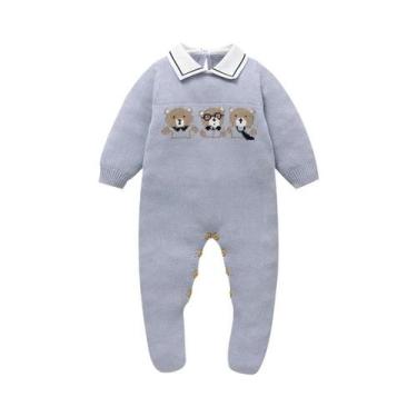 Imagem de Macacão De Inverno Para Meninos Recém-Nascidos Com Gola Alta E Manga L