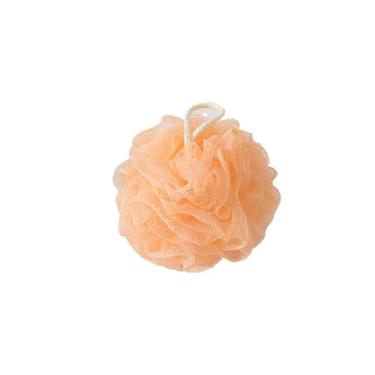 Imagem de Esponja Loofah 50 g Esponjas de banho multicoloridas bolas de malha para esfregão corporal lavagem traseira esfregão banheiro masculino feminino (laranja)