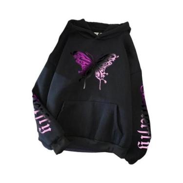 Imagem de Moletom Feminino Y2K Estampado Casual Moda Pullover Confortável Para T
