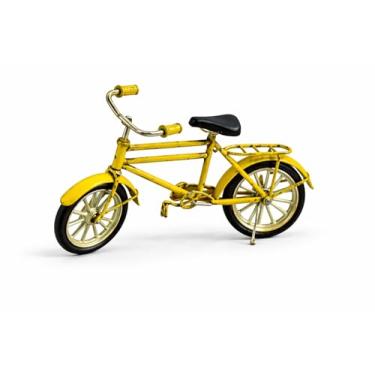 Imagem de Só Berços Bicicleta Decorativa em Metal Amarelo – Miniatura Vintage para Decoração 16x9,5x5cm