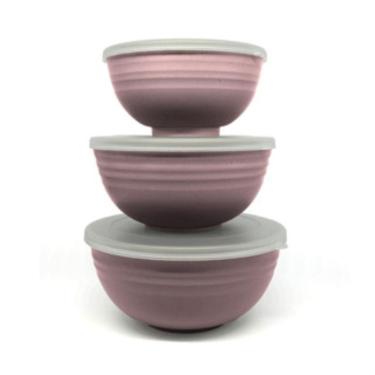 Imagem de Conjunto 3 Bowls De Bambu E Pp Com Tampa