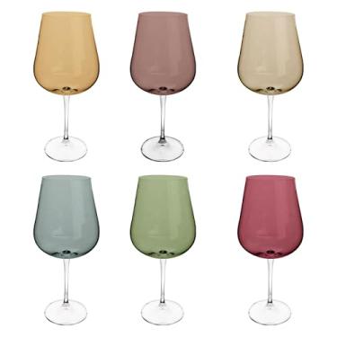 Imagem de Jogo de 6 Taças para Vinho Tinto - Ardea - Cristal Ecológico - 540ml - Colorido - Bohemia