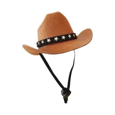 Imagem de Chapéu De Sol Ajustável Para Gatos, Estilo Cowboy Estrelado, Acessório