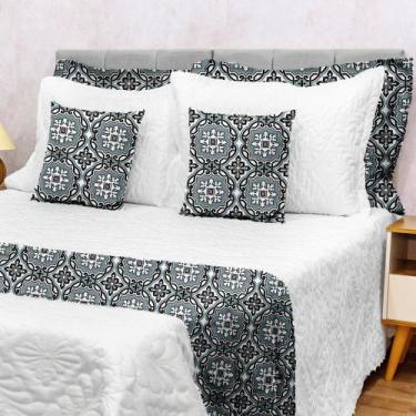Imagem de Kit Decoração Peseira 3 Pçs Solteiro Piquet Luxo Cama Posta - RAFALORO