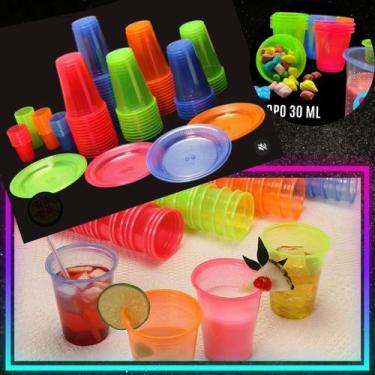 Imagem de Kit Descartável Balada Crystal Color Neon - 50 unidades - TrikTrik, Ve