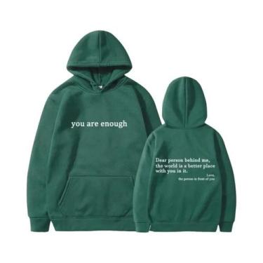 Imagem de Hoodie Retro Unissex Estilo Street Hip Hop, Você É Suficiente, Hoodie 